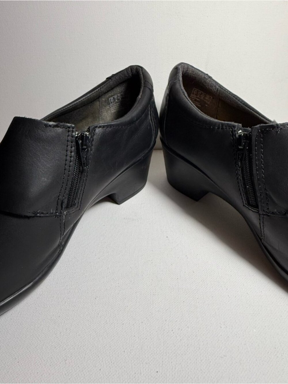 Clarks Gennette Vista Black Leather Buckle Shooties 11M Academia Preppy Tailored